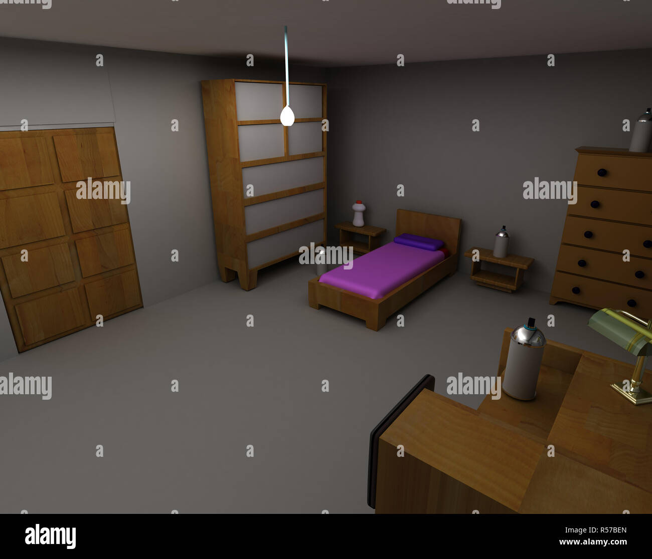 bedroom with poor furniture Stock Photo Alamy