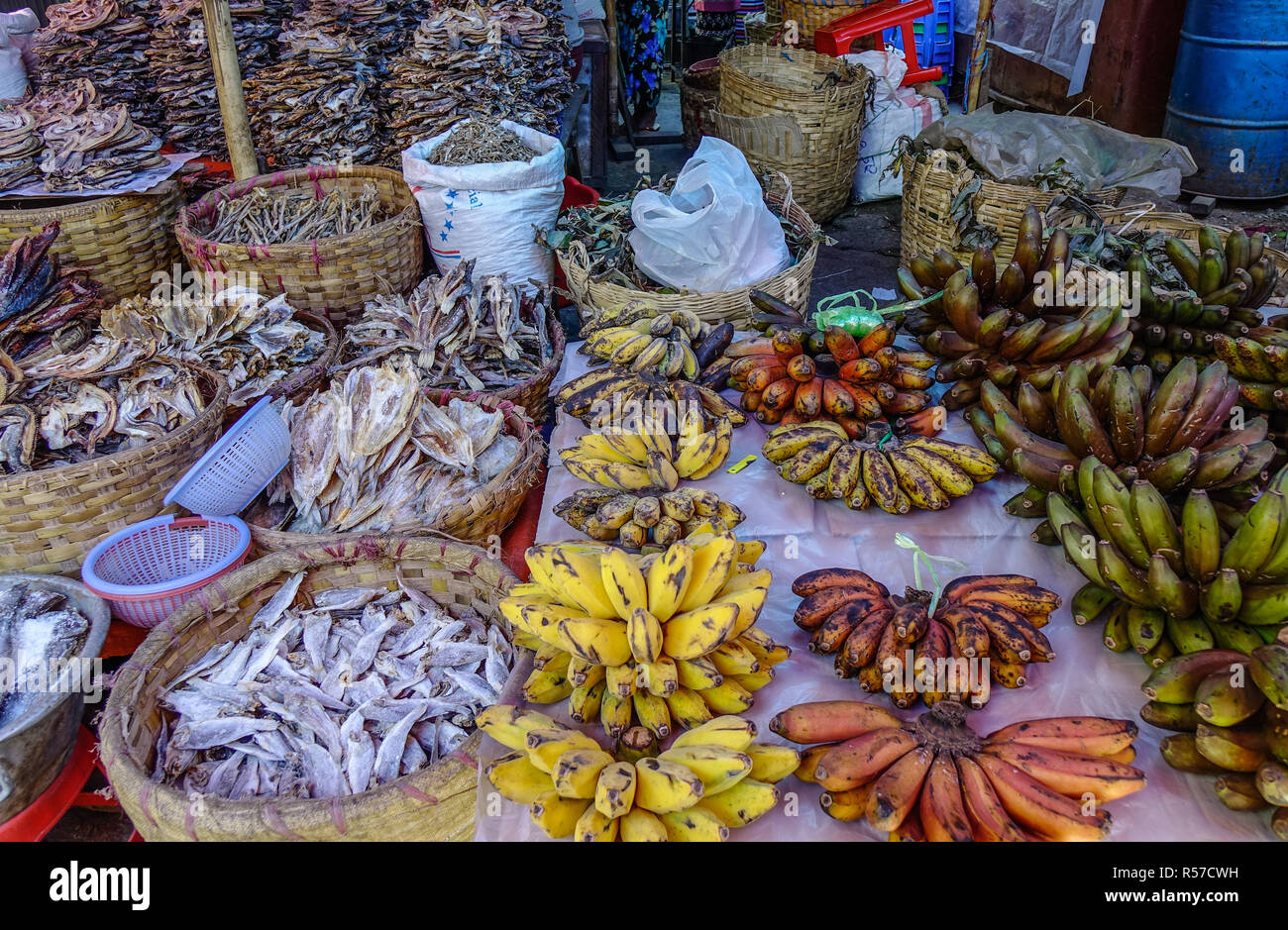 Myanmar dry fish market hires stock photography and images Alamy
