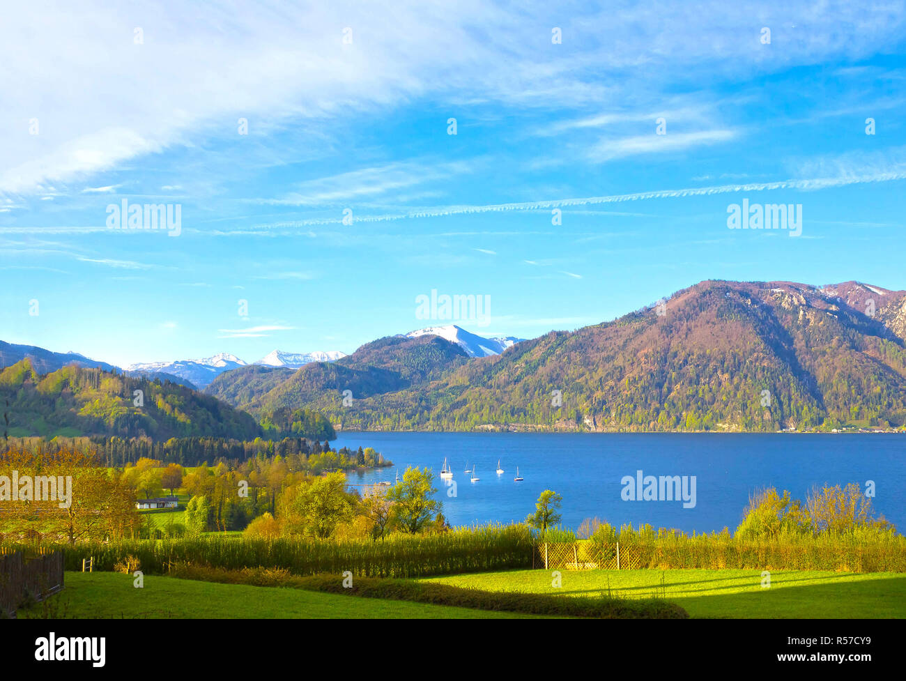 Beautiful landscape with Alps, Salzburger Land, Austria Stock Photo