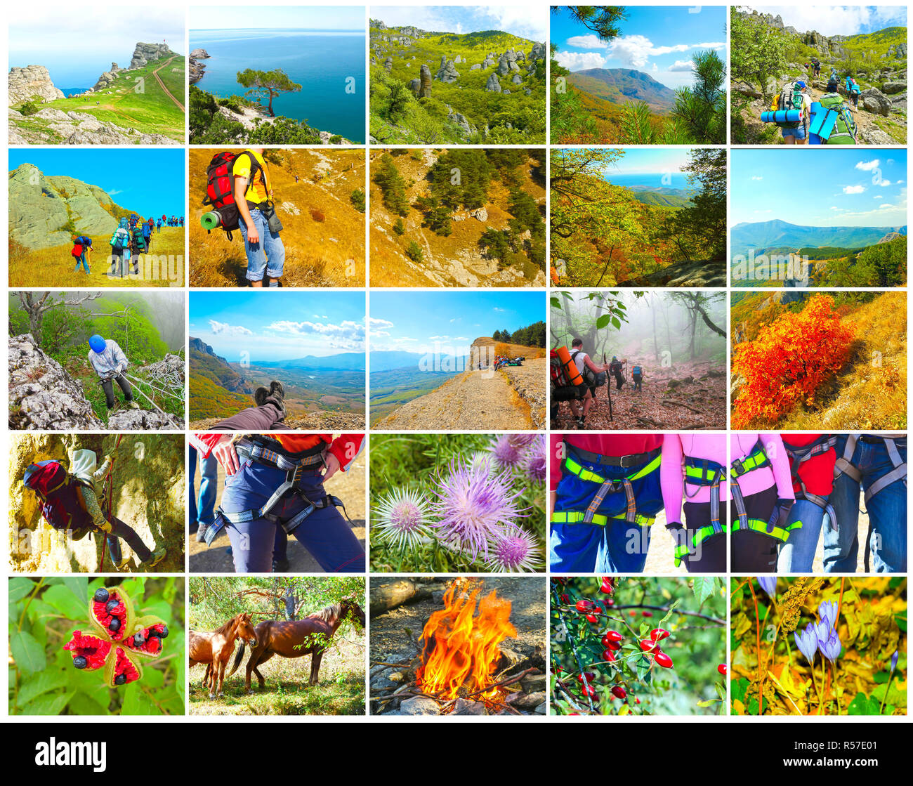 Hikers going on the hill of the mountain Stock Photo - Alamy
