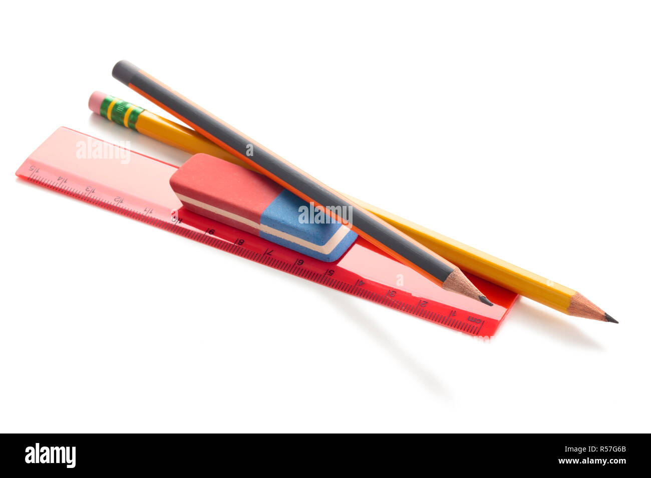 Pencil and ruler Stock Photo Alamy