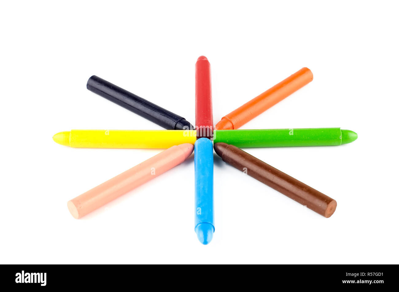 Crayons Lined Up Stock Photo Alamy