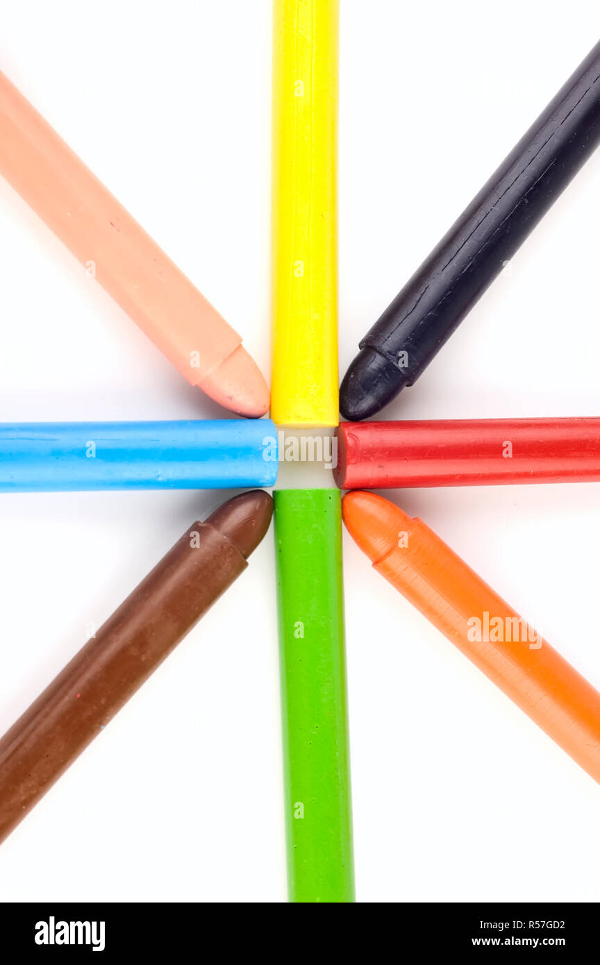 Crayons Lined Up Stock Photo Alamy
