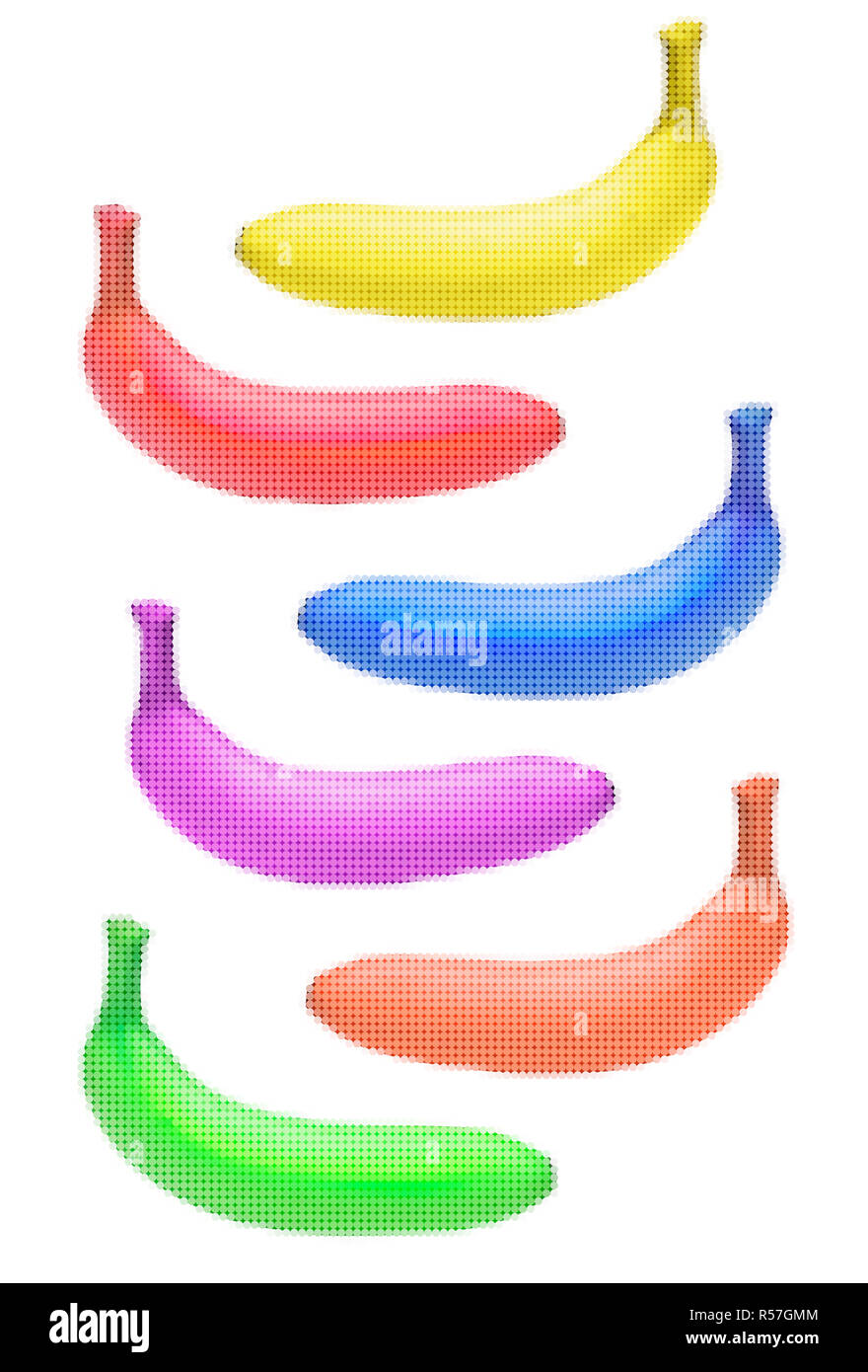 bananas colorful colors concept Stock Photo