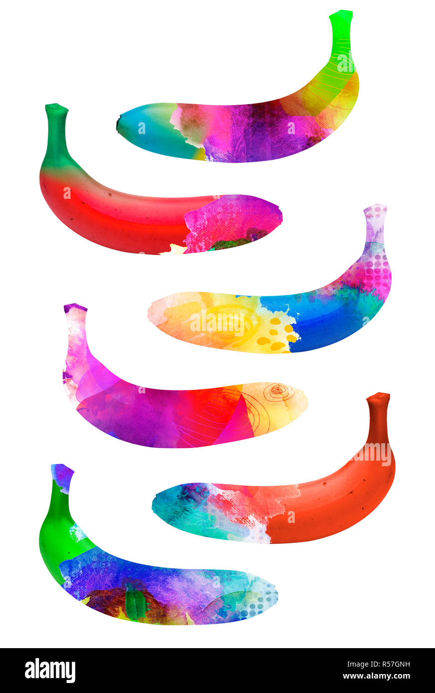 bananas colorful textures concept Stock Photo