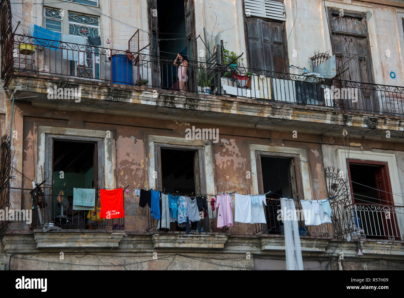 Apartment buildings in Havana, Cuba Stock Photo Alamy