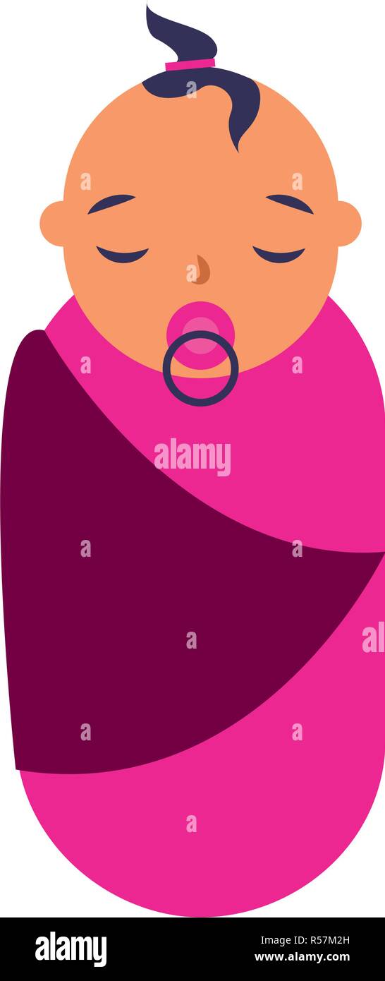 cute baby girl with pacifier vector illustration Stock Vector Image ...