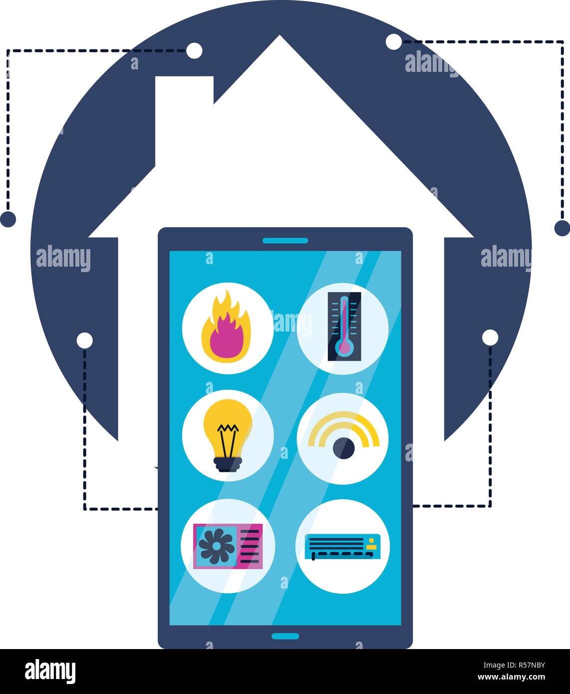 smart home smartphone application remote vector illustration Stock ...