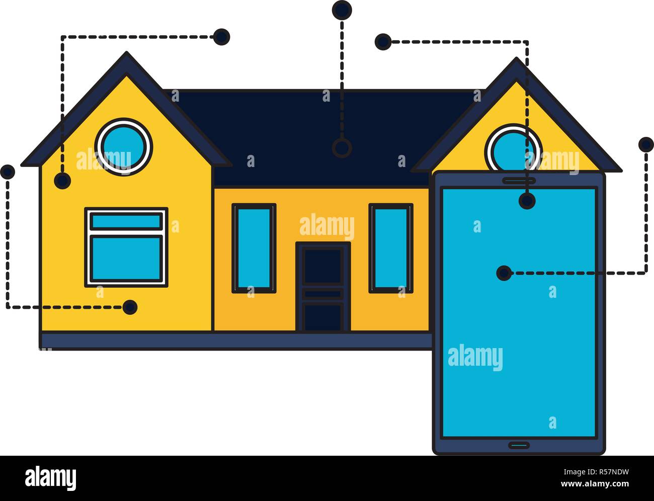 smart home smartphone monitoring control app vector illustration Stock ...