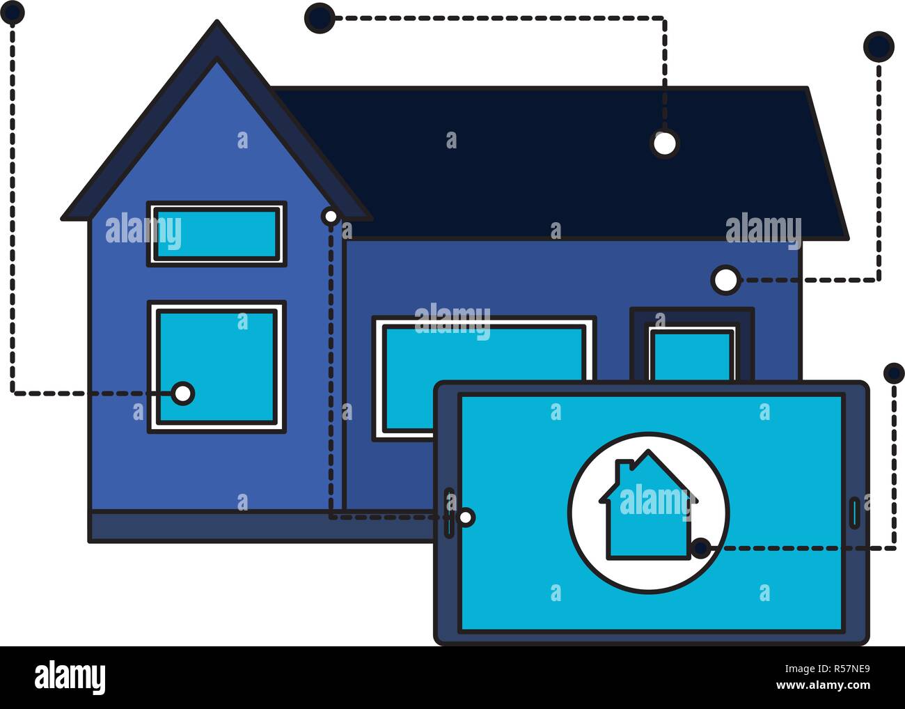 smart home smartphone monitoring control app vector illustration Stock ...