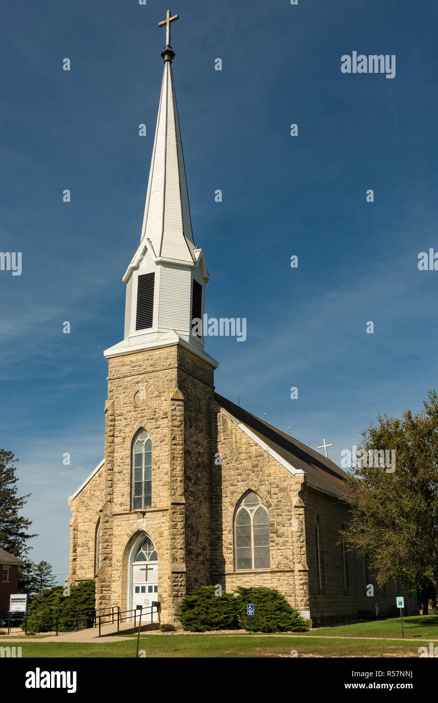 Catholic church rural iowa steeple hires stock photography and images