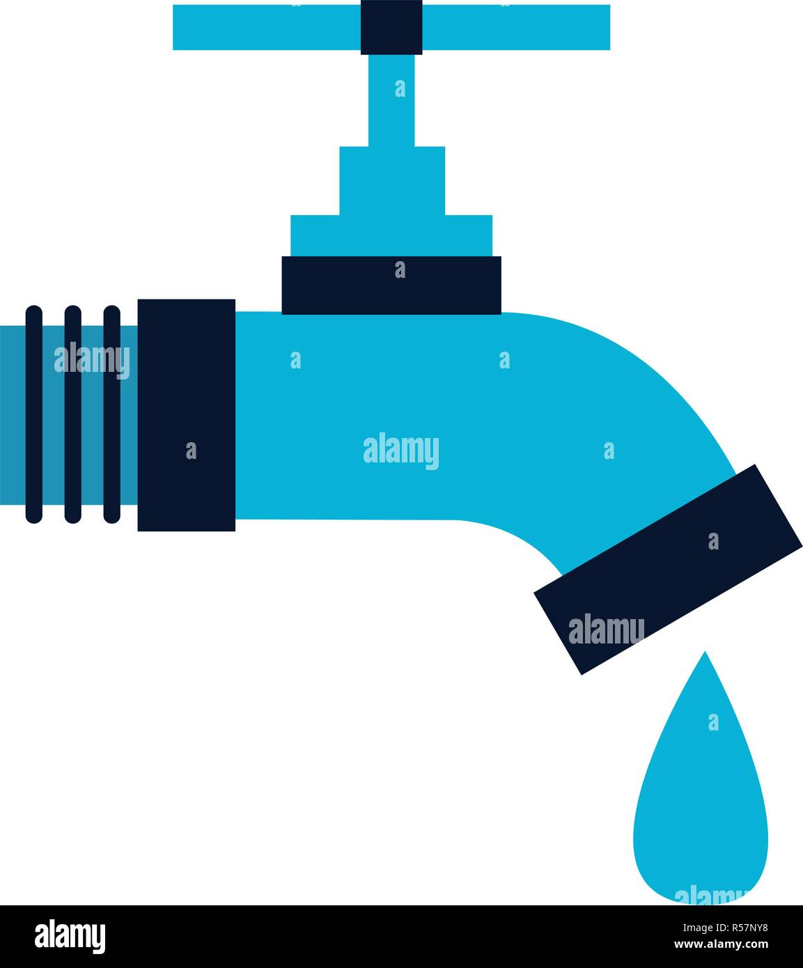 faucet drop water on white background vector illustration Stock Vector ...