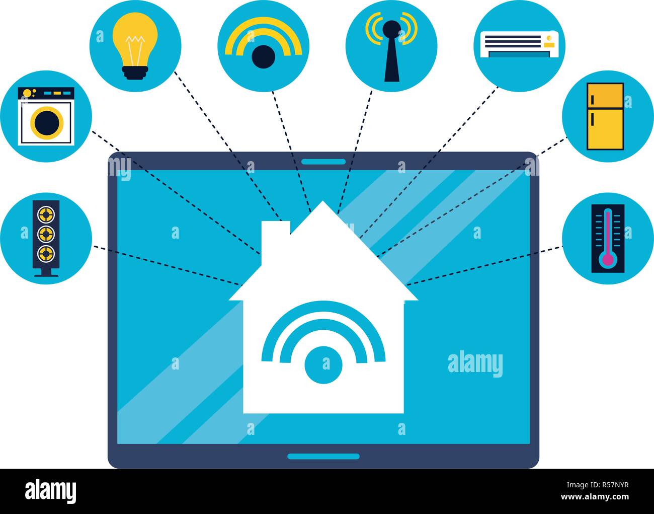 cellphone control remote smart home vector illustration Stock Vector ...