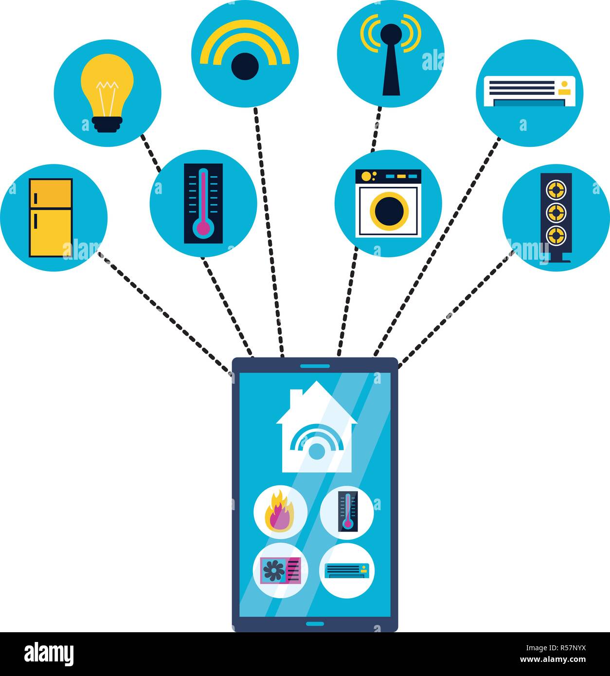 smart home smartphone application remote vector illustration Stock ...