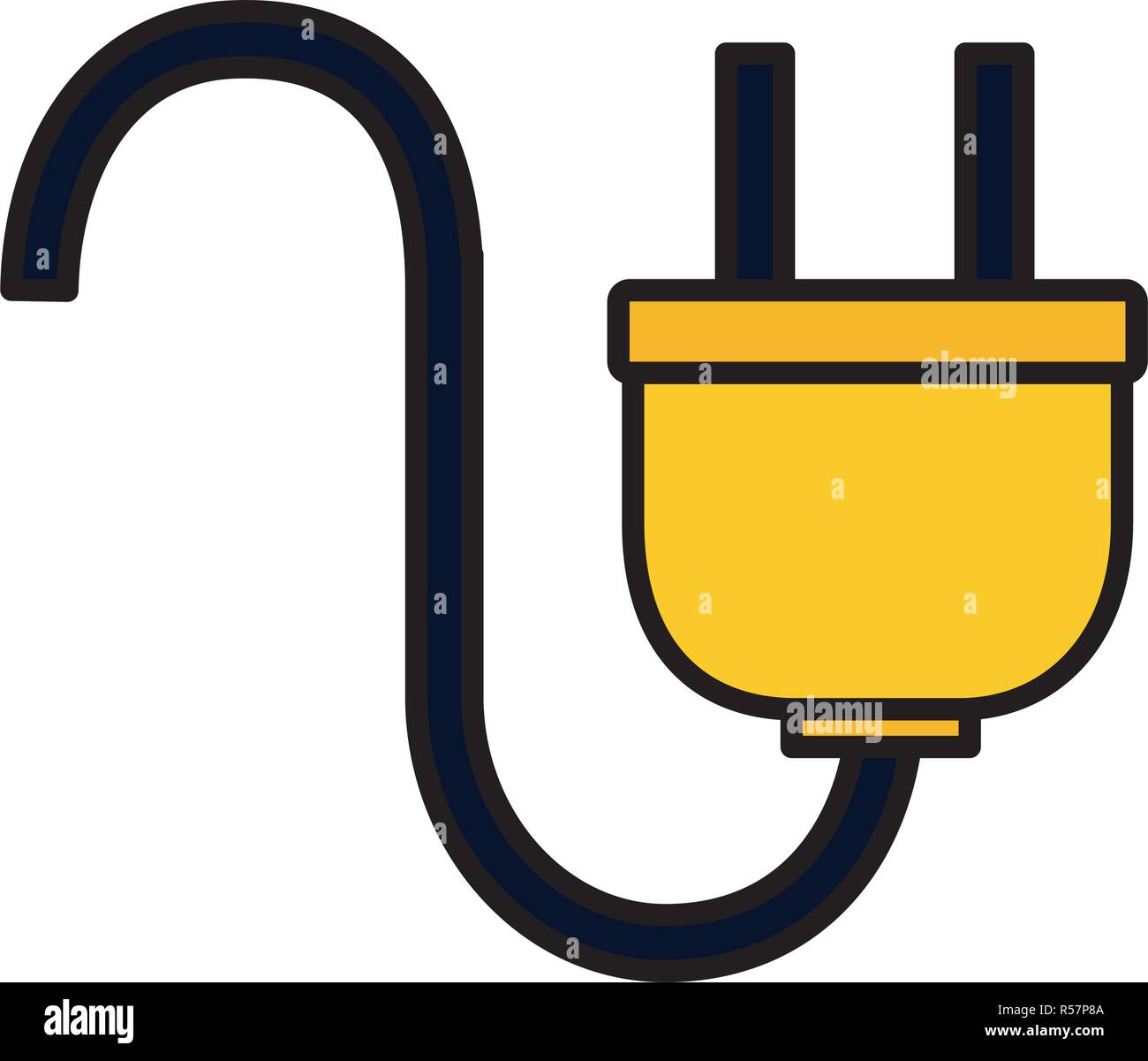 plug cable on white background vector illustration Stock Vector Image ...