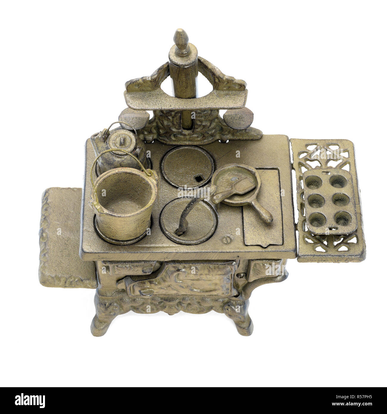 Antique children's kitchen with dishes Stock Photo - Alamy