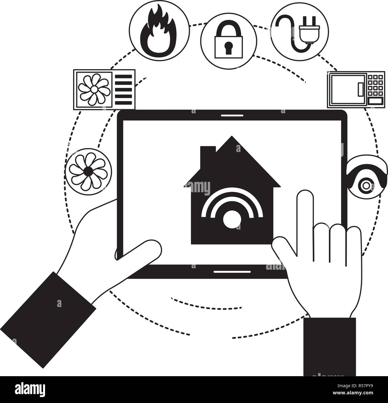 smart home related Stock Vector