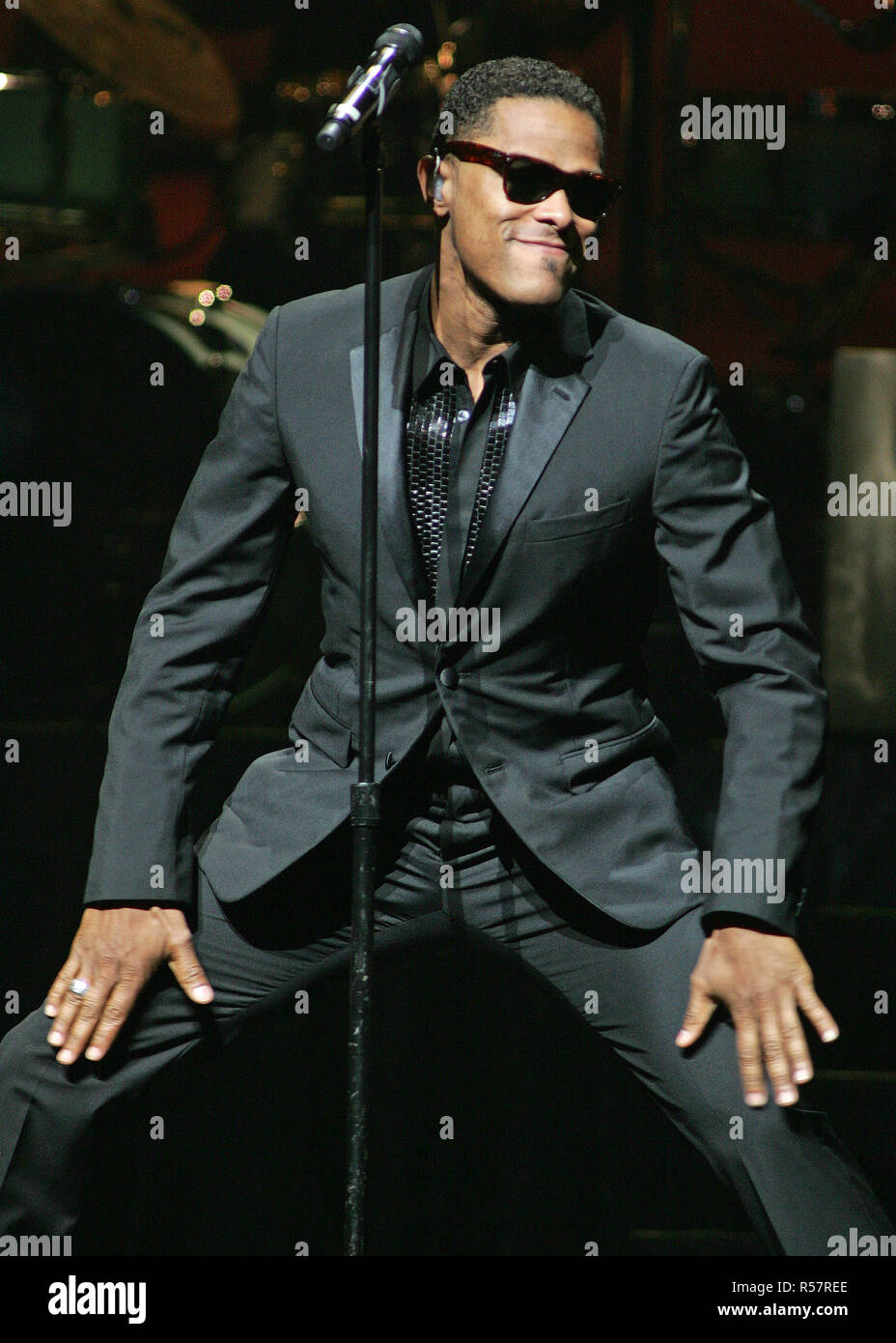 R & B singer Maxwell performs in concert at the American Airlines Arena