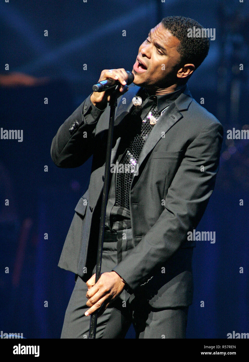 R & B singer Maxwell performs in concert at the American Airlines Arena
