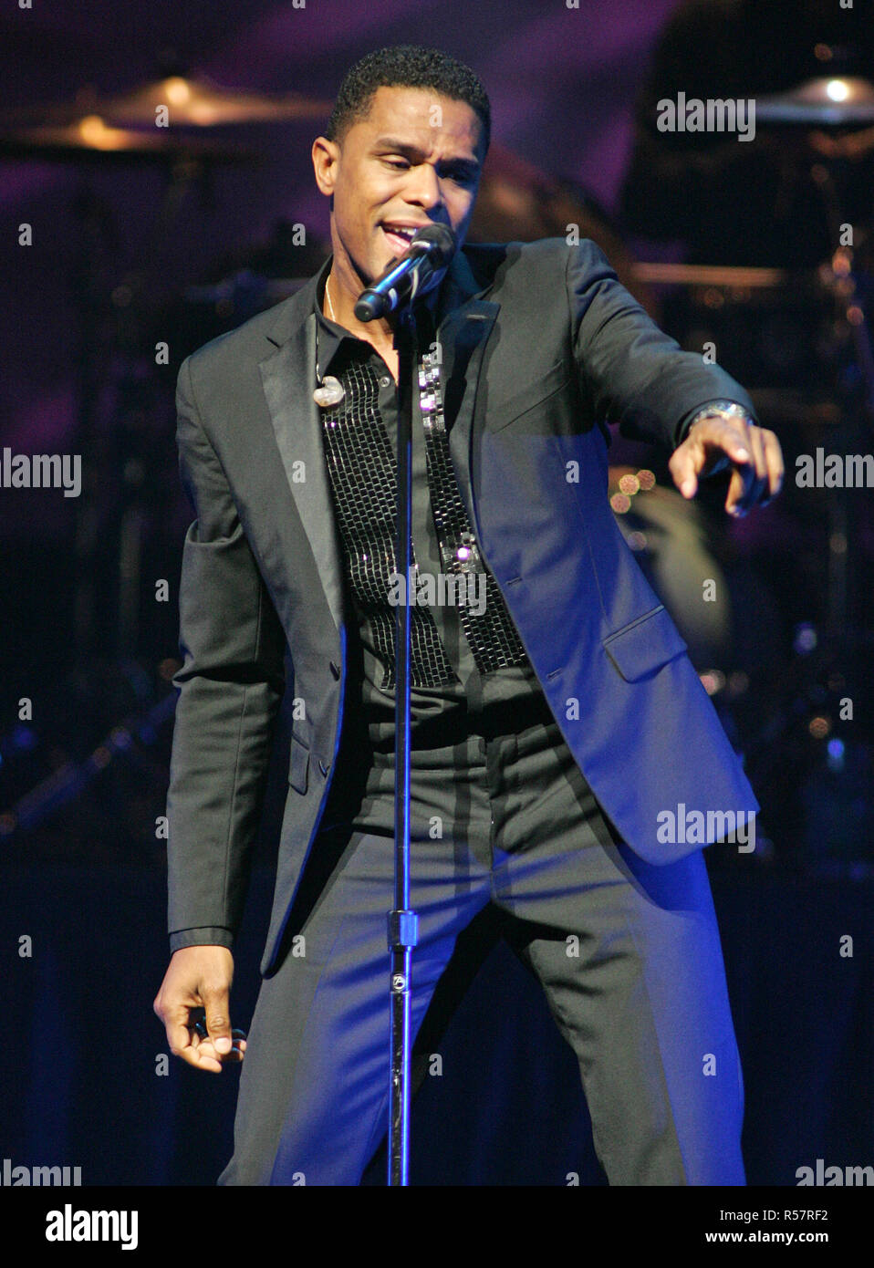 R & B singer Maxwell performs in concert at the American Airlines Arena