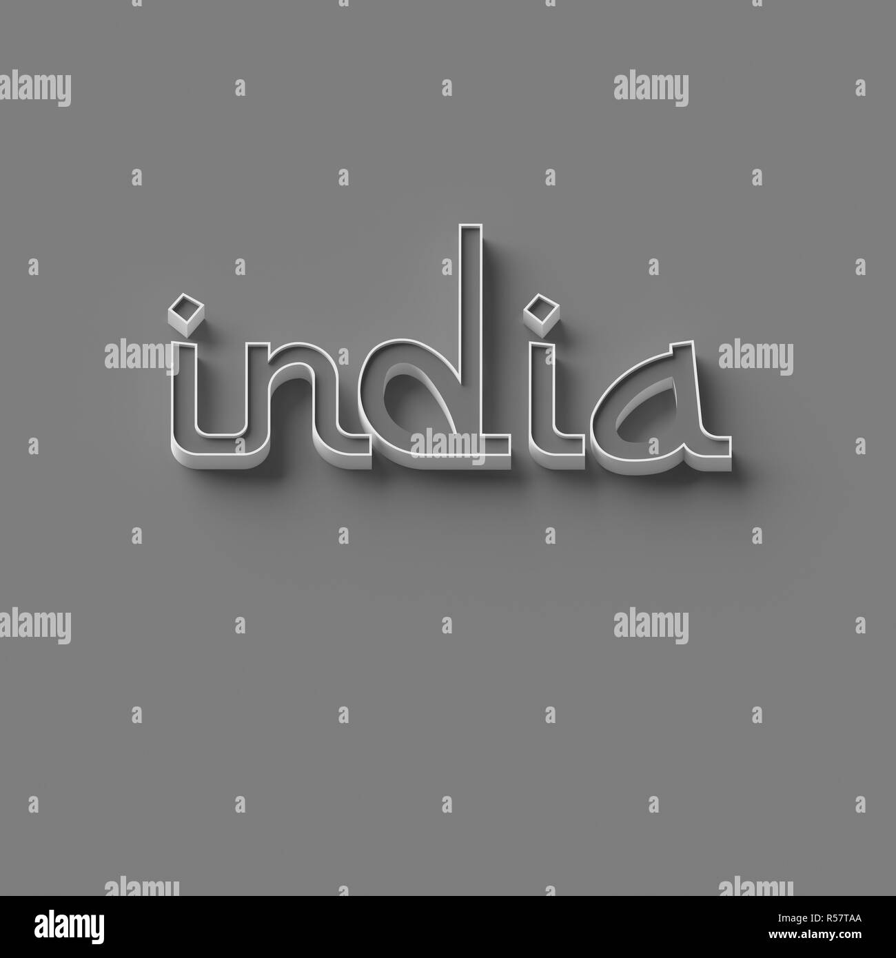 3D RENDERING WORDS india Stock Photo