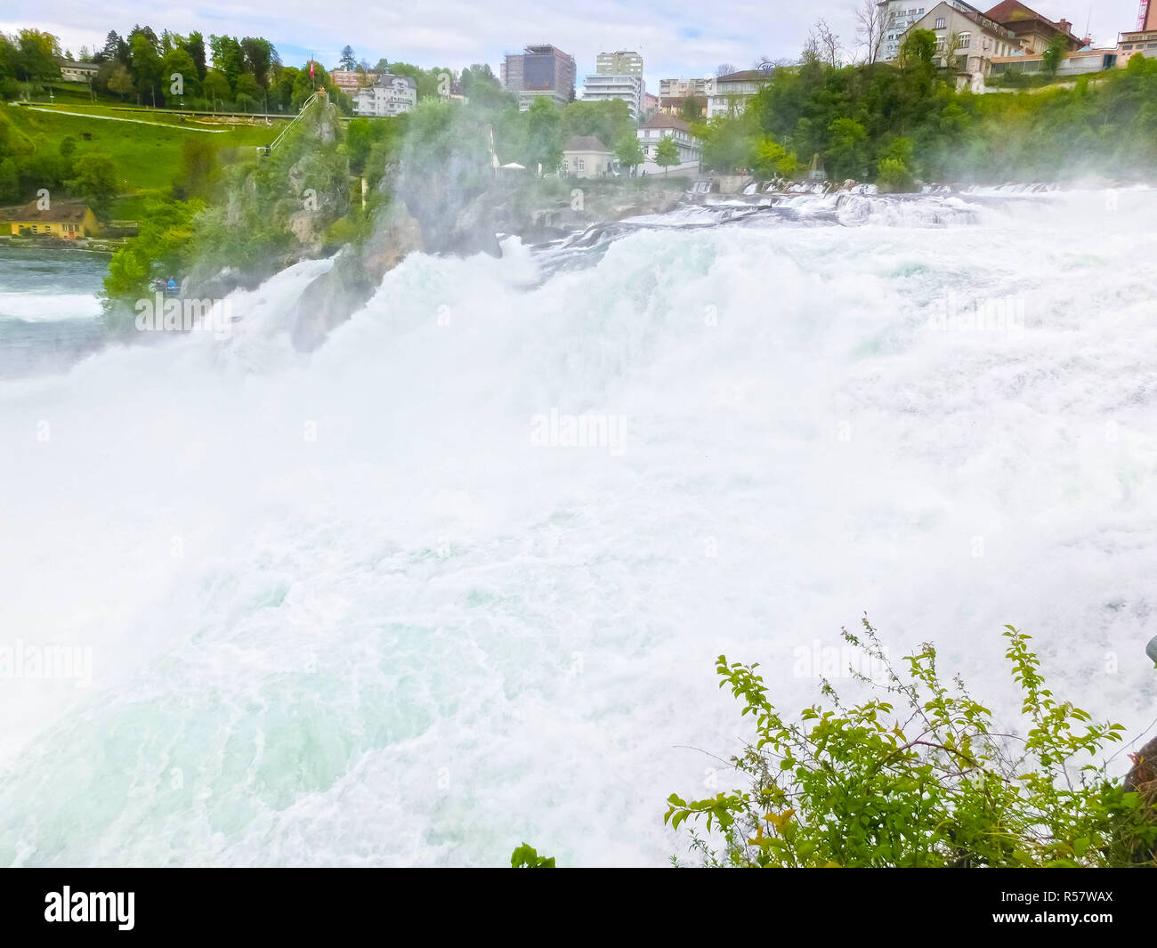 Largest waterfall in Europe by River Rhein in Switzerland Stock Photo Alamy