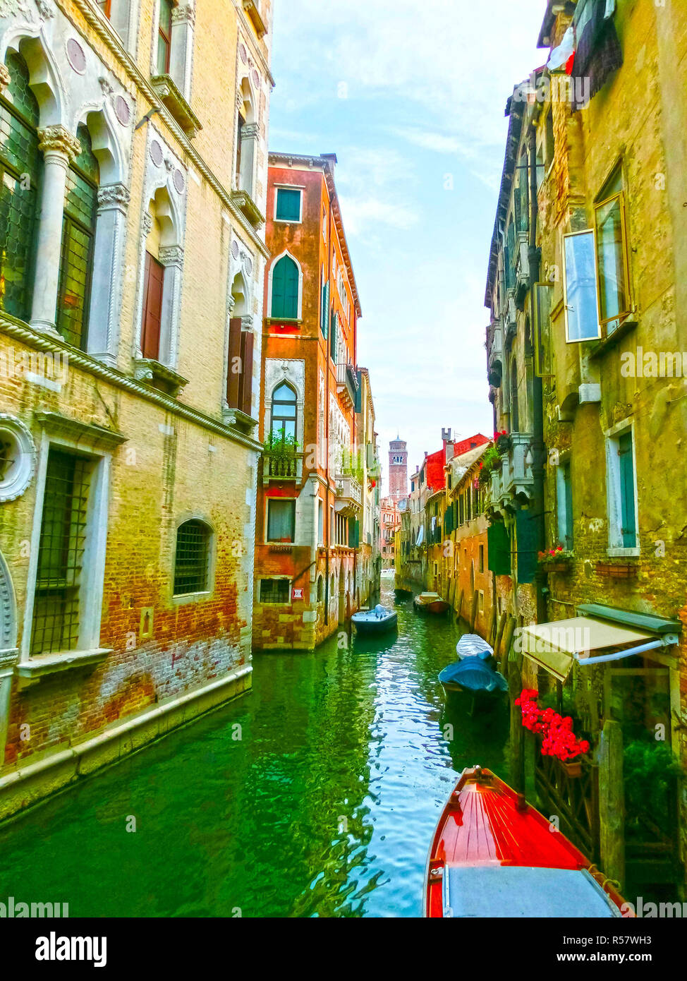 Nice summer venetian canal view hi-res stock photography and images - Alamy