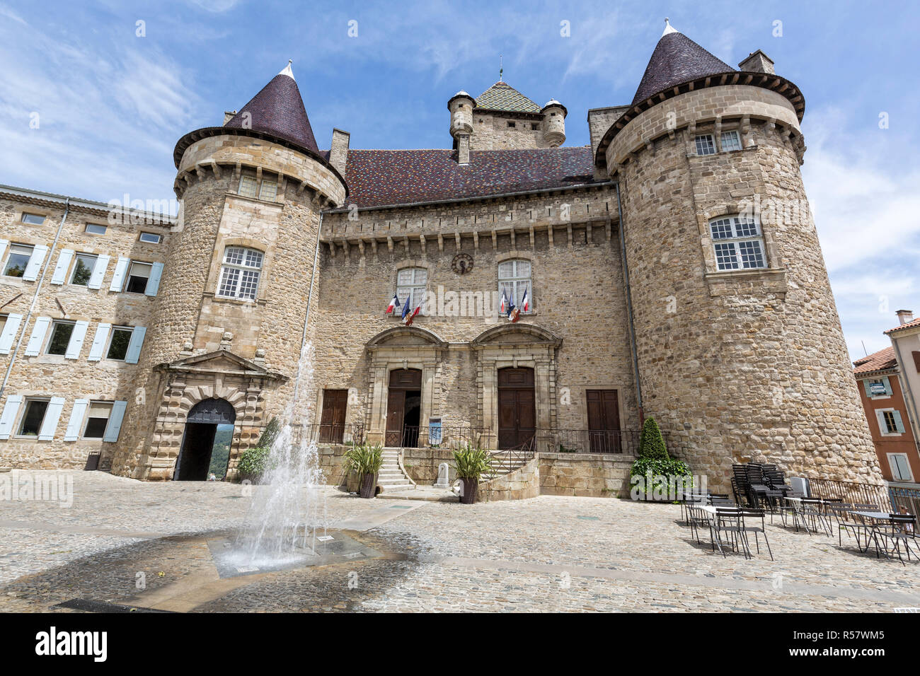 the historic town hall in aubenas,southern france Stock Photo
