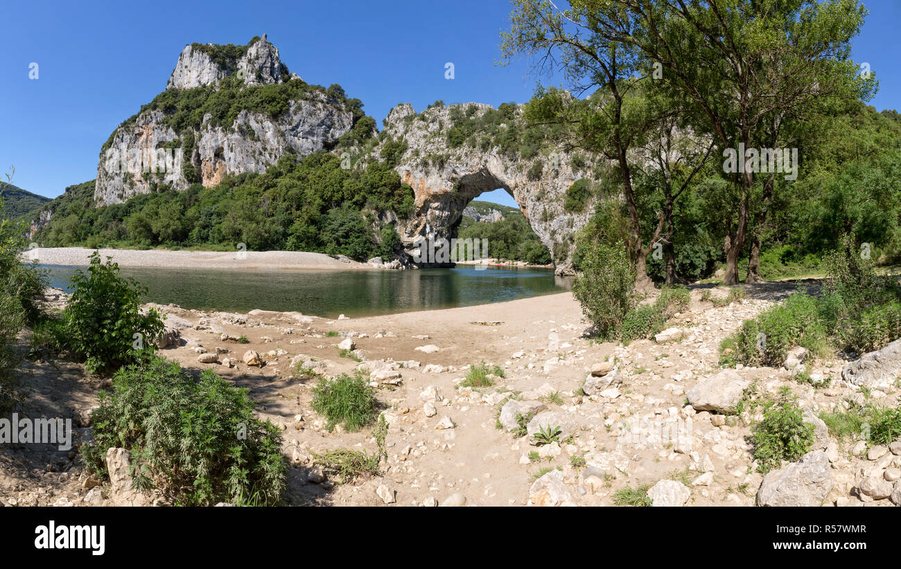 pont d'arc in the ardeche,southern france Stock Photo