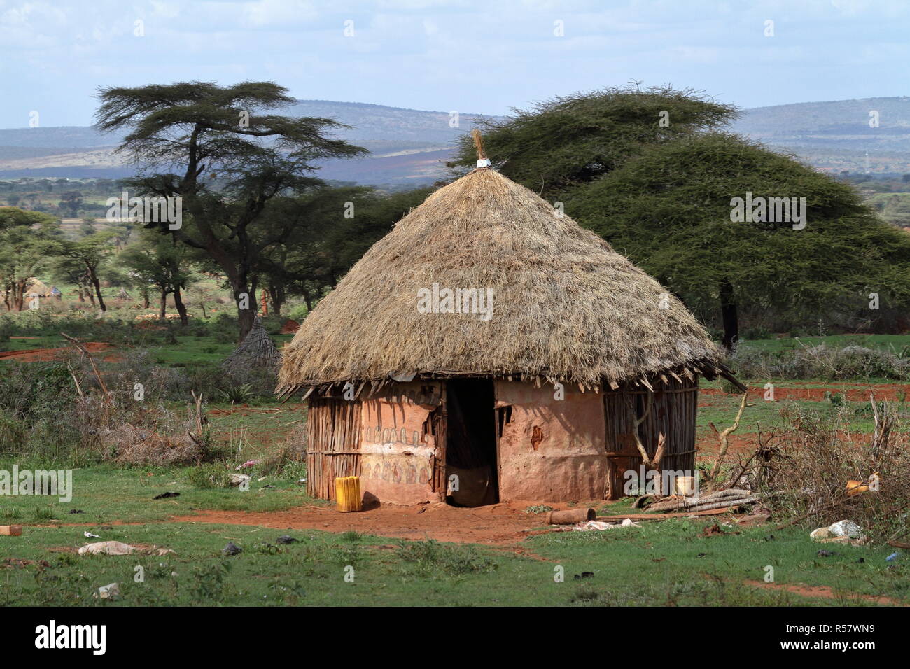 traditional houses and villages in africa Stock Photo