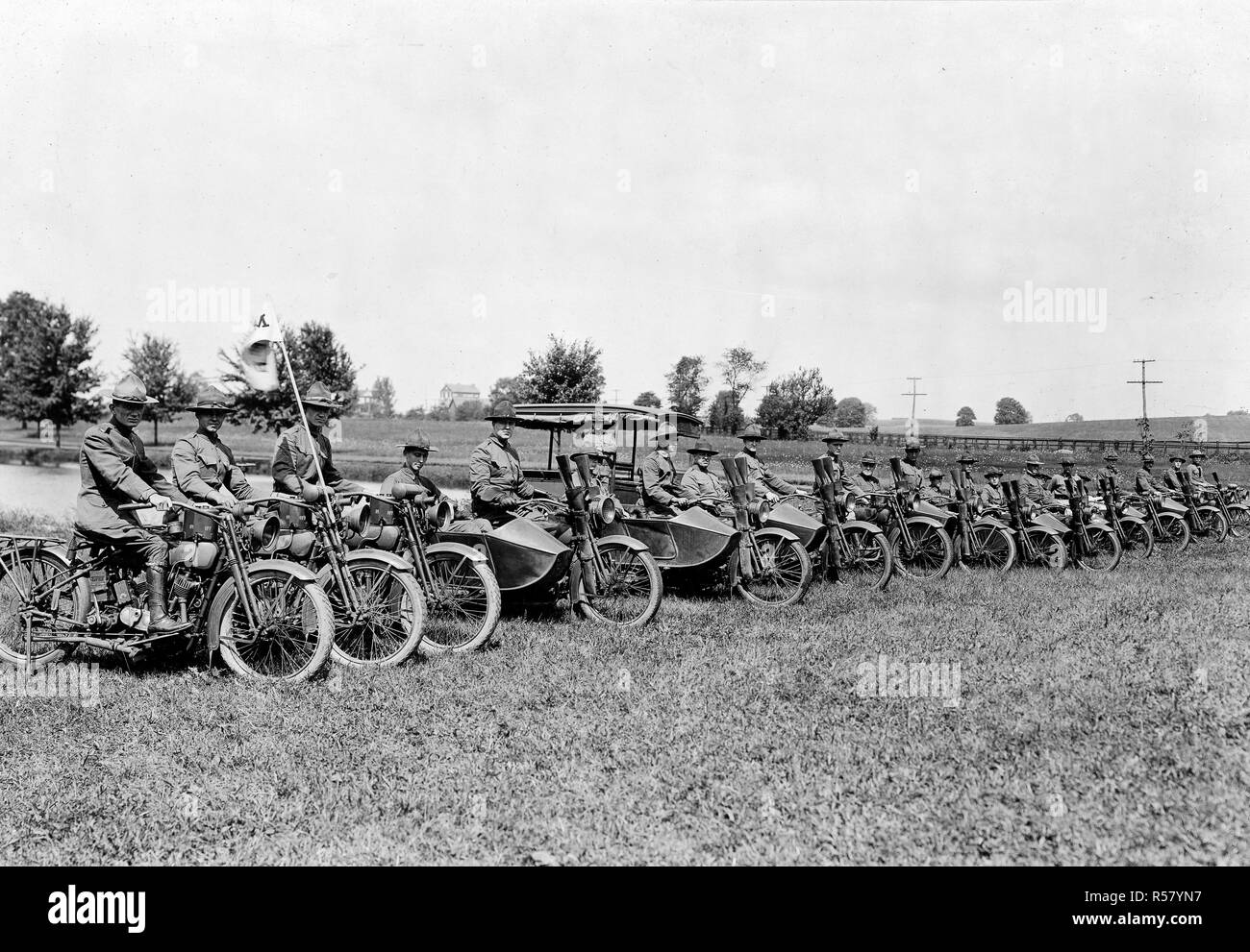 World war i era motorcycles Black and White Stock Photos Images
