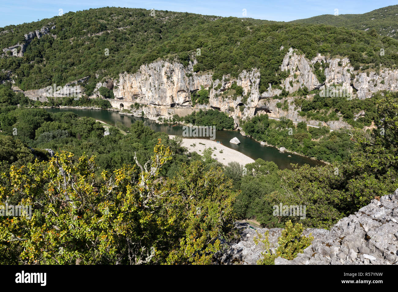 typical landscape in the ardeche,southern france Stock Photo
