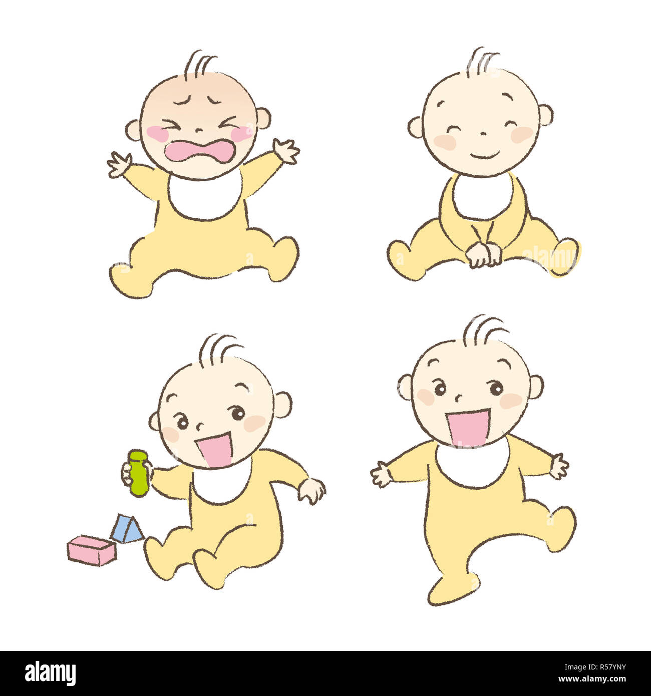 Cartoon baby smiling crying hi-res stock photography and images - Alamy