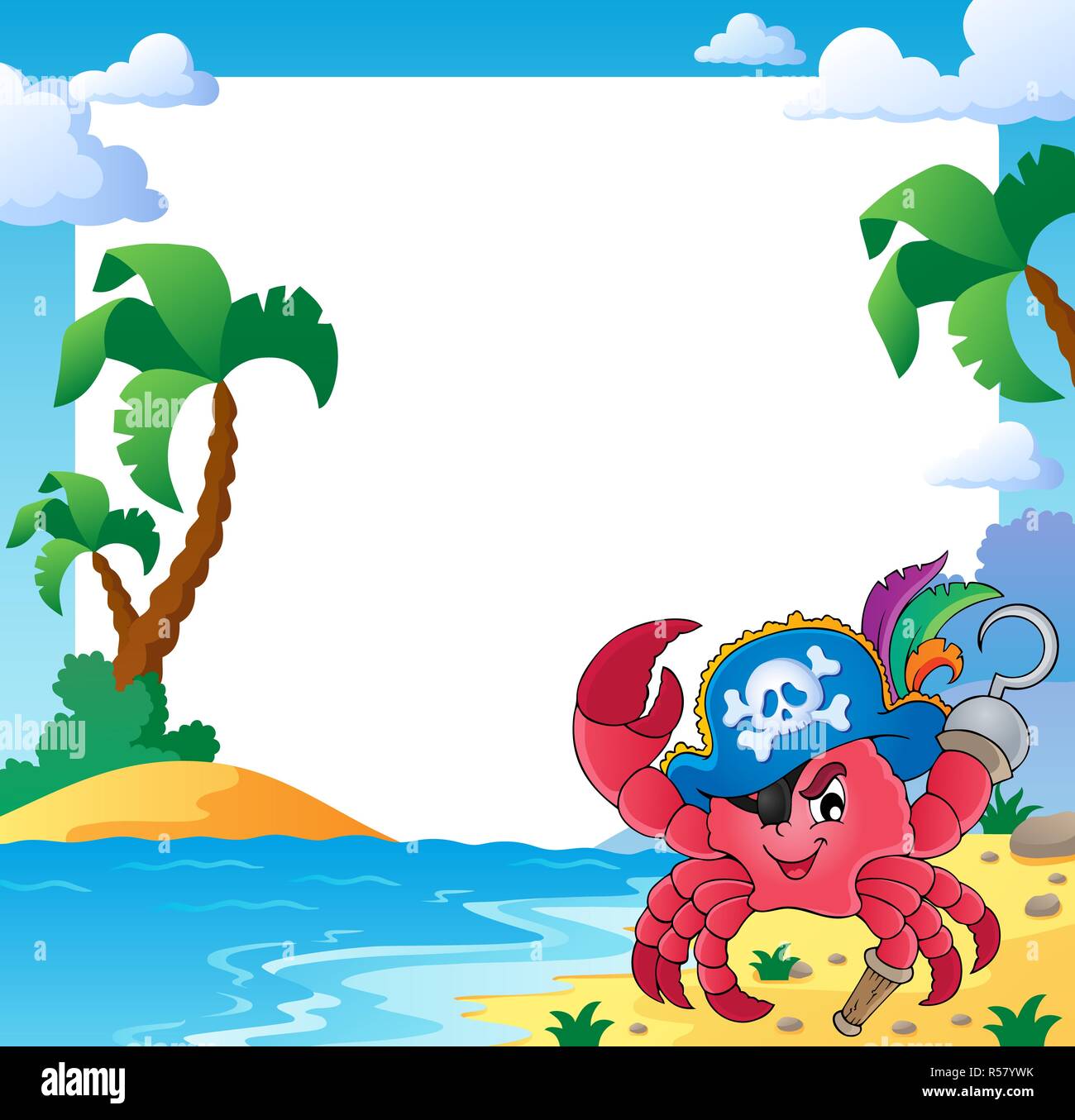 Frame with pirate crab Stock Photo Alamy