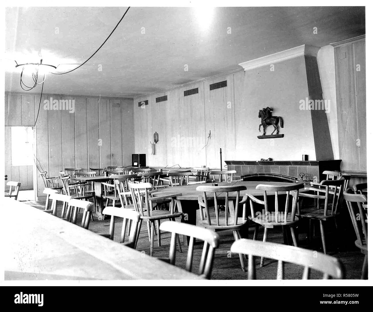 Original Caption Dining Room in an abandoned German installation in the hills northwest of