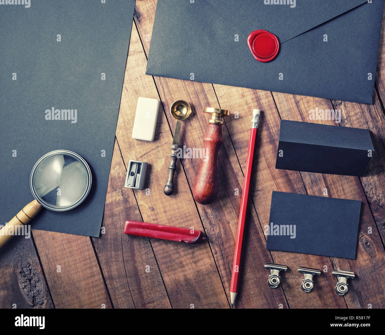 Vintage stationery template Stock Photo Alamy