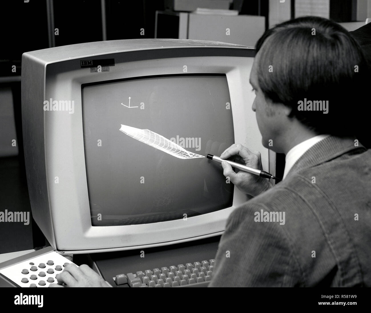 1973 - IBM 2250 computer station Stock Photo
