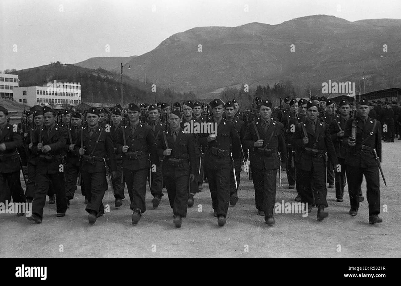 Soldiers of the Black Legion at Koševo, Sarajevo. Date April 1942 Stock Photo