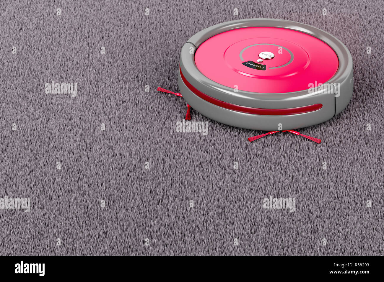 Robot vacuum cleaner on the carpet Stock Photo Alamy