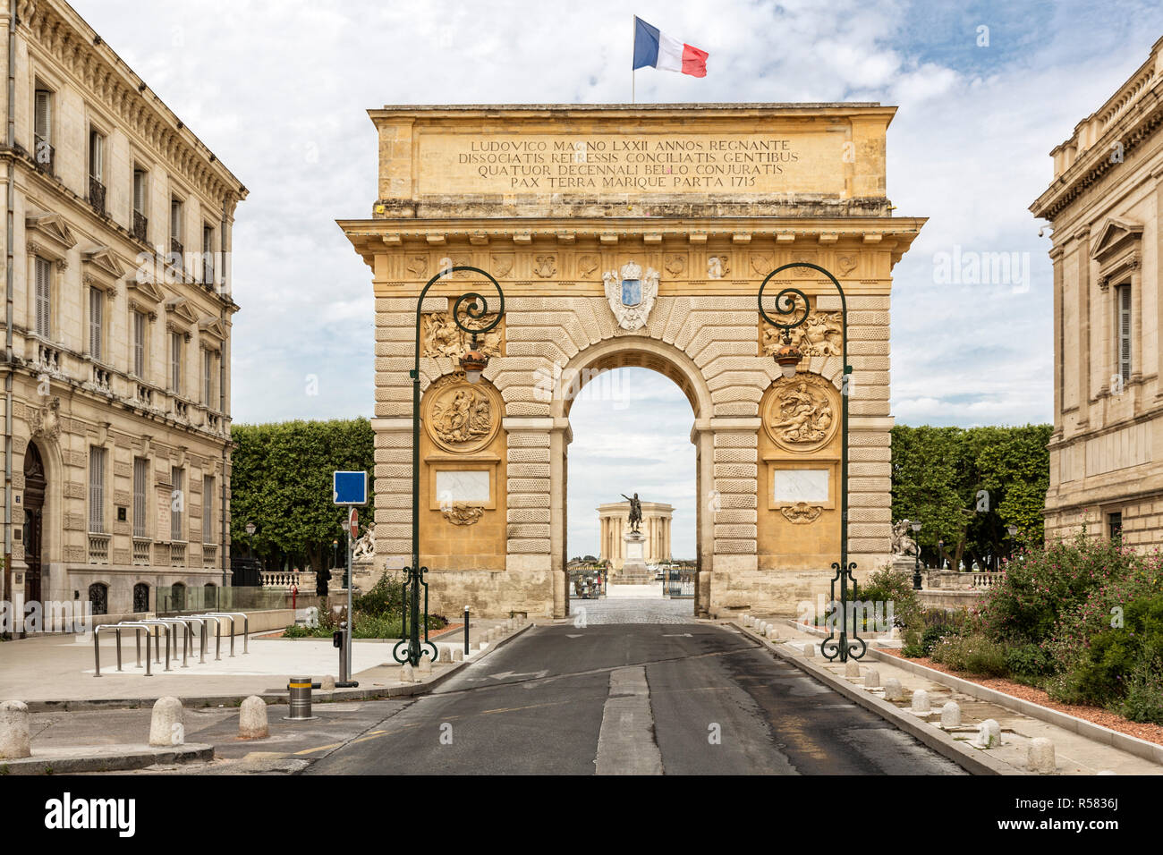 historic triumphal arch in montpellier,southern france Stock Photo