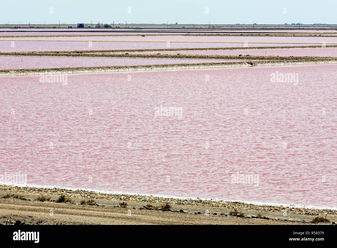 salt production in the camargue,southern france Stock Photo