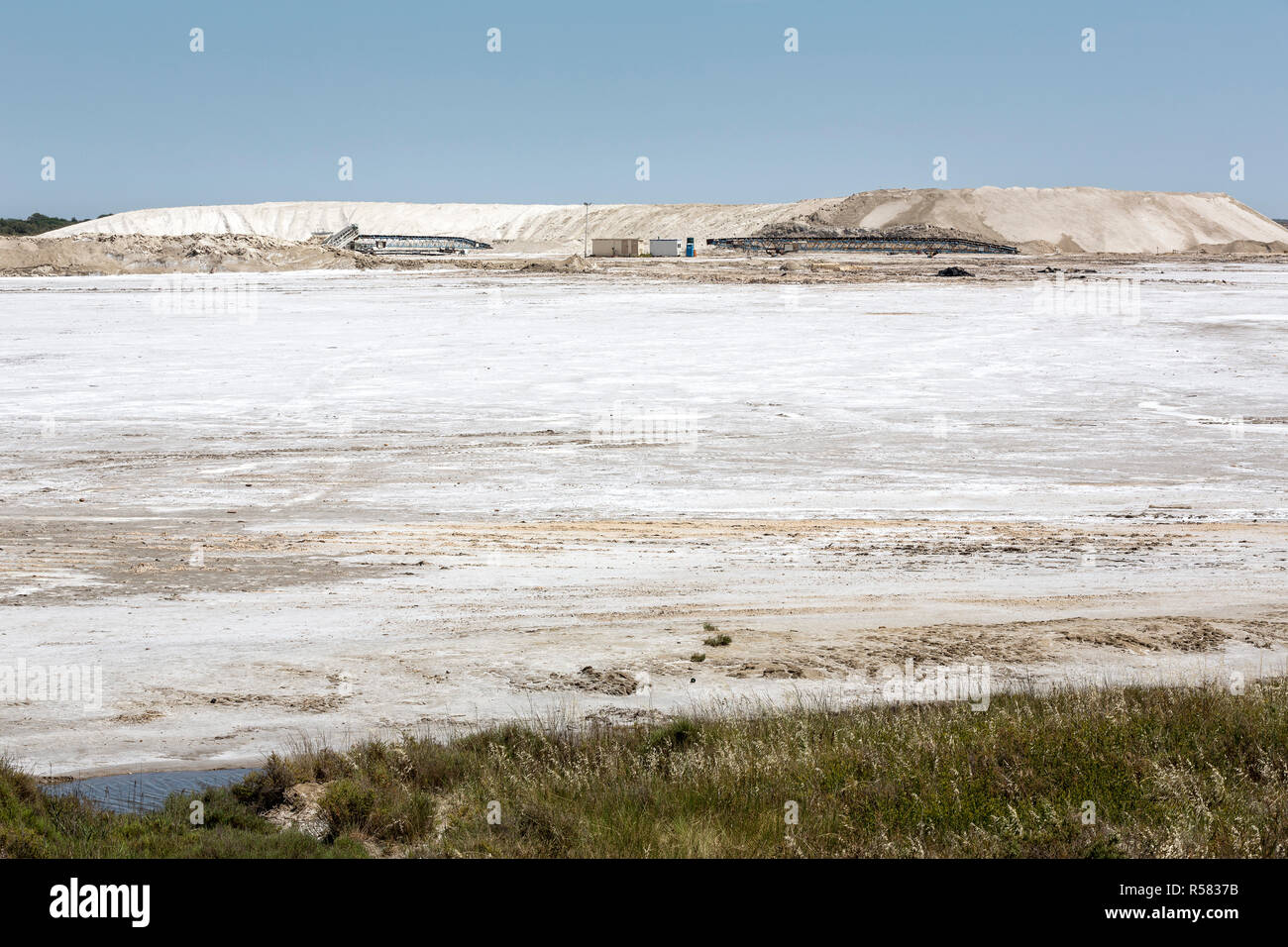 salt production in the camargue,southern france Stock Photo