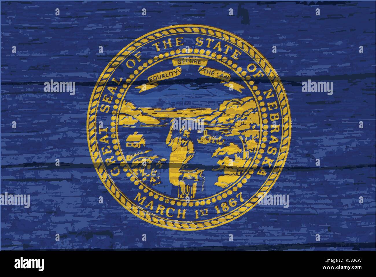 The flag of the USA state of Nebraska on a wooden background Stock ...