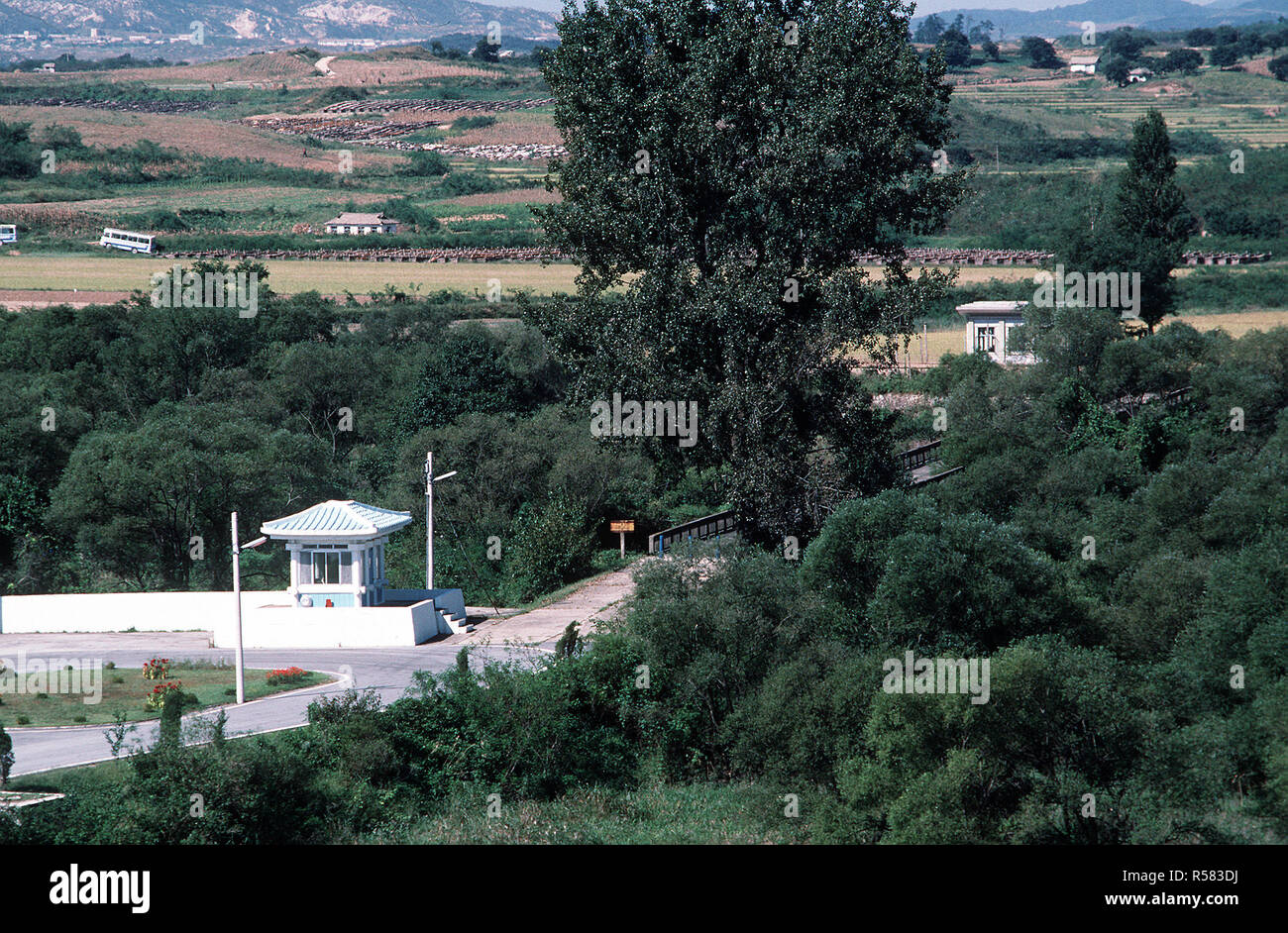 An aerial view of the Demarcation Line along the border that separates