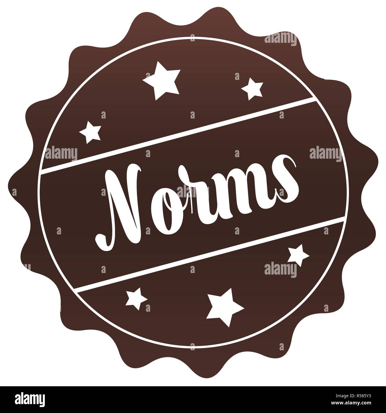 Brown NORMS stamp on white background. Stock Photo
