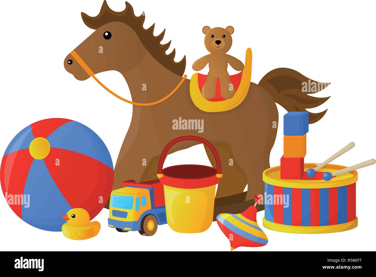 Concept of Childrens Toy icon. Cartoon style. Vector Illustration Stock ...