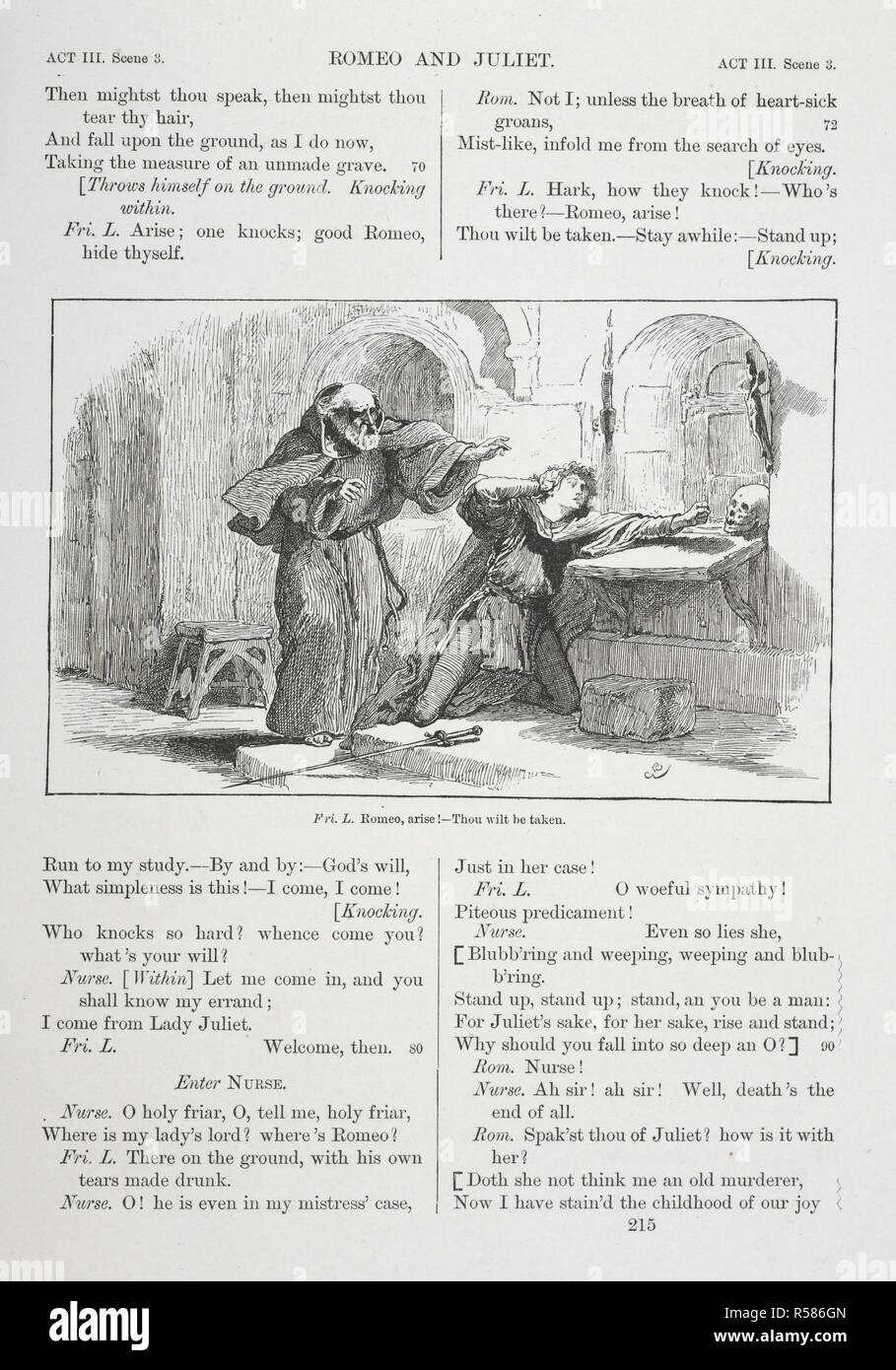 Romeo and Friar Lawrence from 'Romeo and Juliet'. The works / edited by Henry Irving and Frank A. Marshall ... [S.l.] : Blackie, 1888. Source: Wq1/5586, page 215. Language: English. Author: SHAKESPEARE, WILLIAM. Stock Photo
