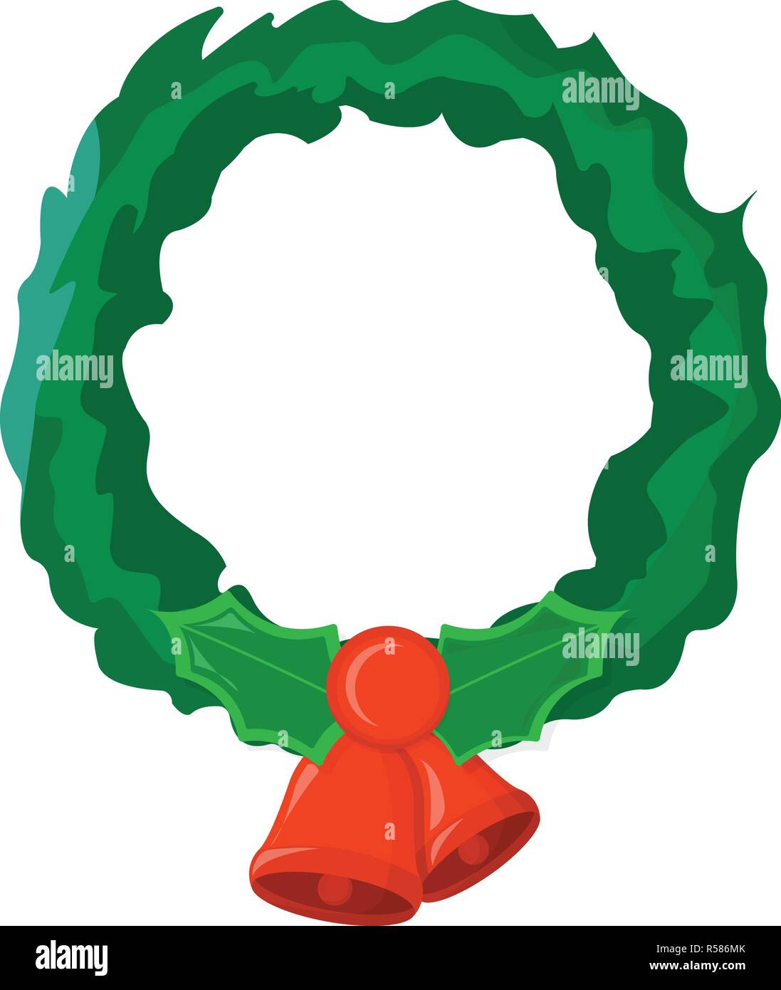 Wreath XMas Isolated icon. Cartoon style. Vector Illustration for ...