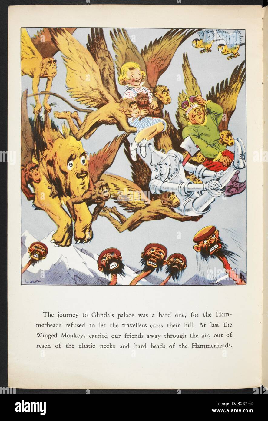 The winged monkeys carrying Dorothy and her friends to Glinda's palace, over the Hammerheads