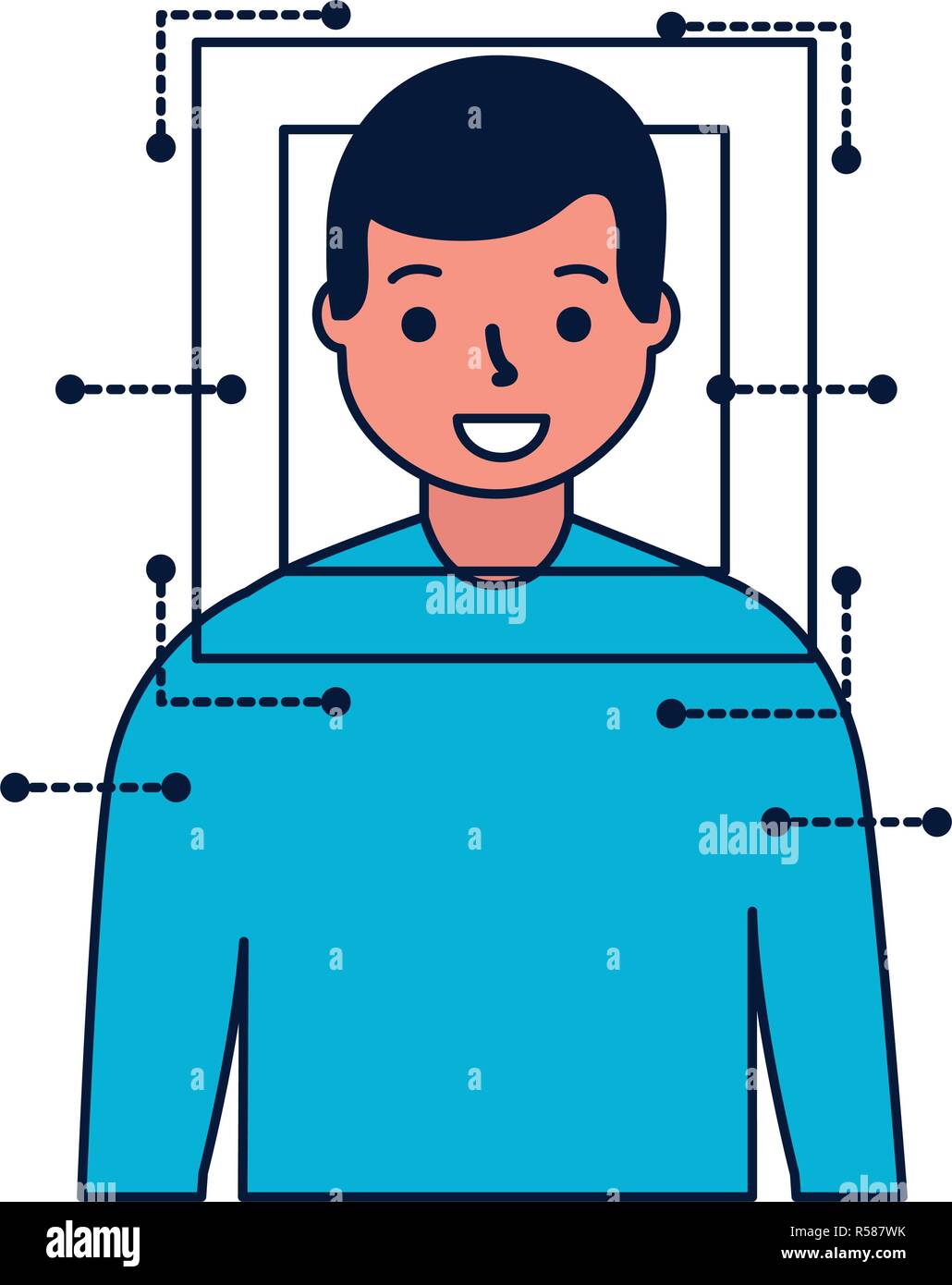 man face scan biometric digital technology vector illustration Stock ...